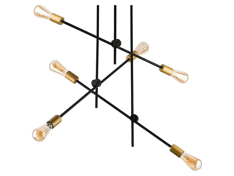 Lampa wisząca Axis 6-punktowa stalowa czarna