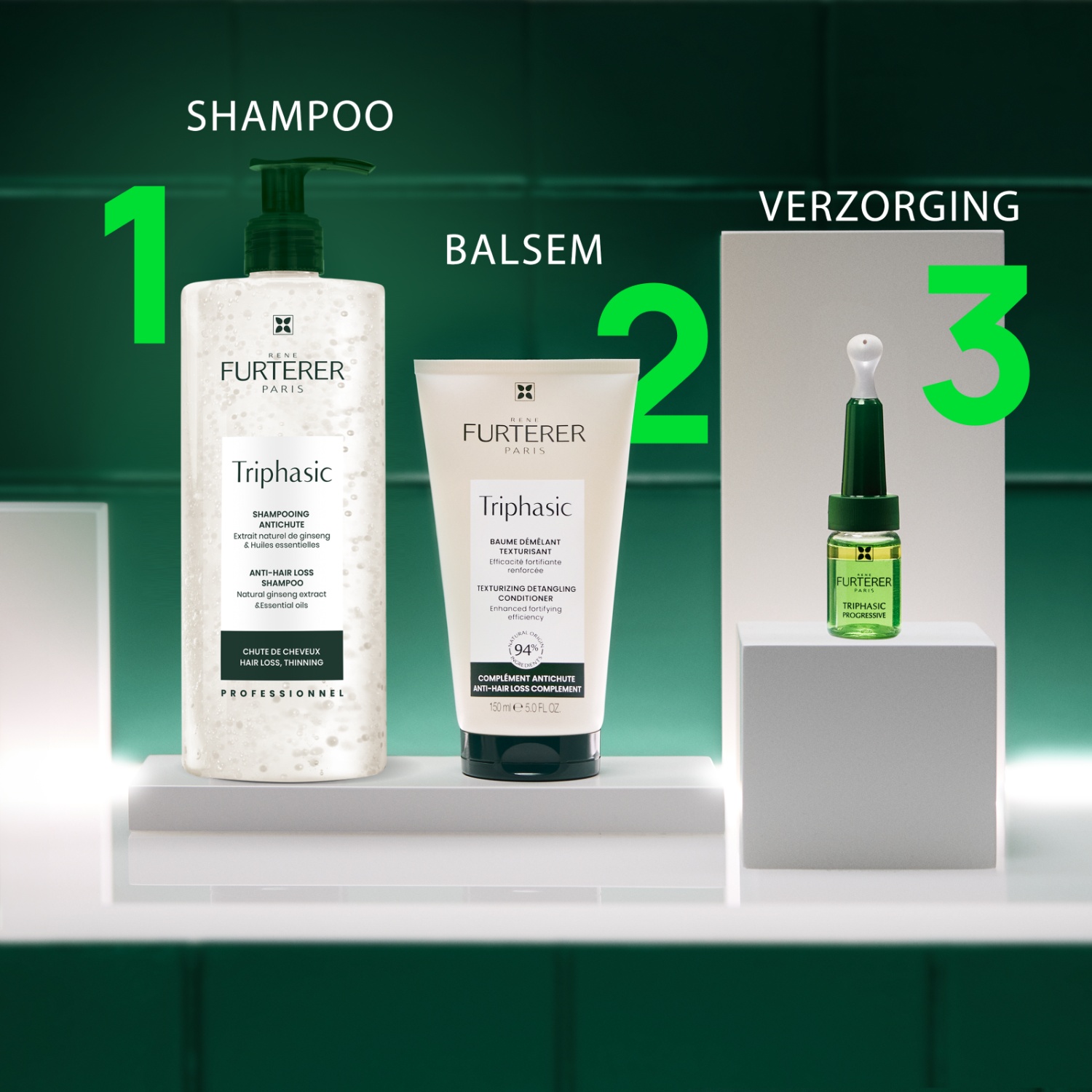 René Furterer trīsfāžu šampūns matu izkrišanai - 50 ml