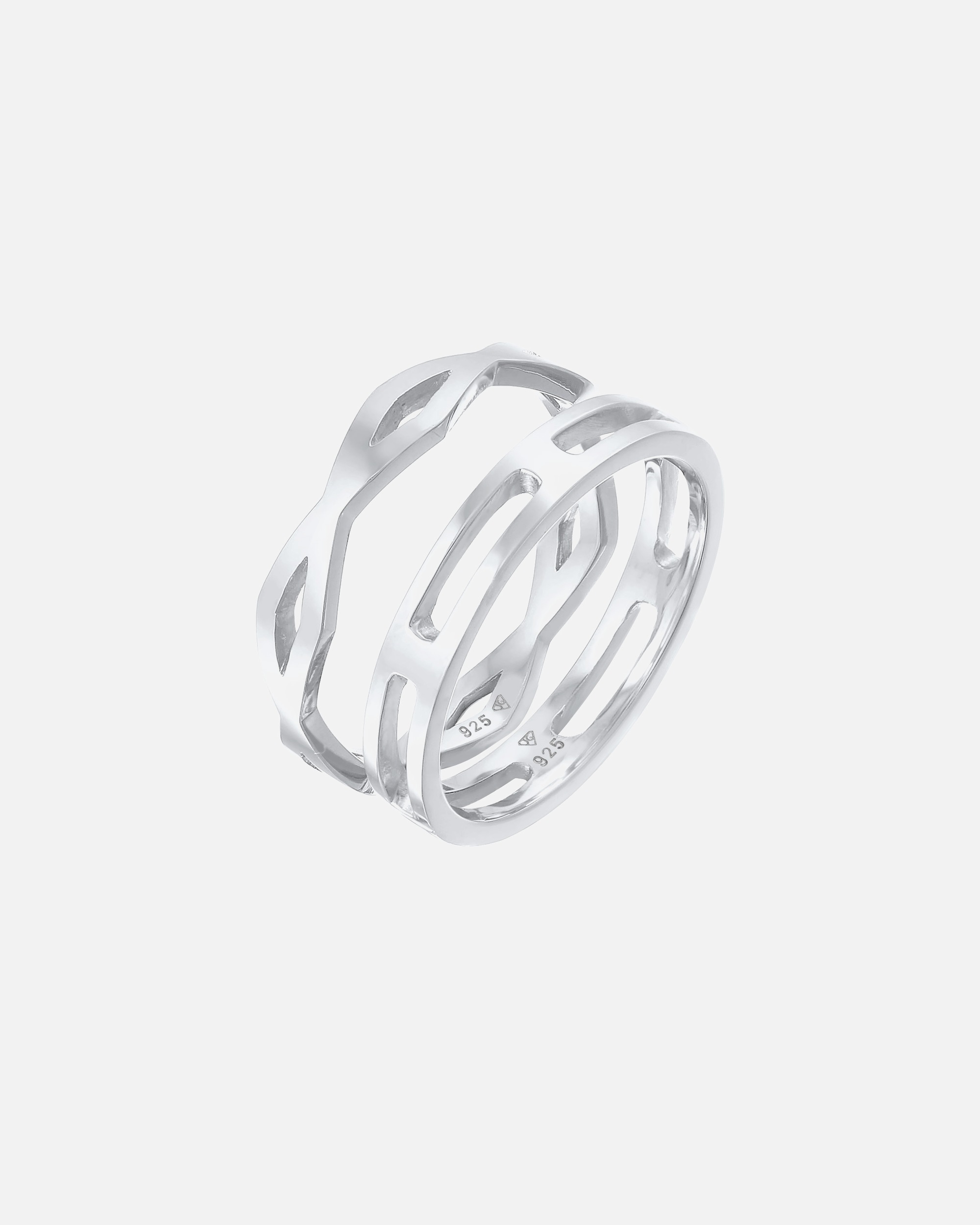 Elli Duo de bagues empilées pour femmes en argent sterling 925
