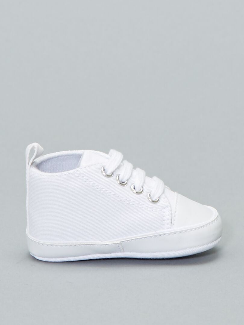 Hoge canvas sneakers - wit