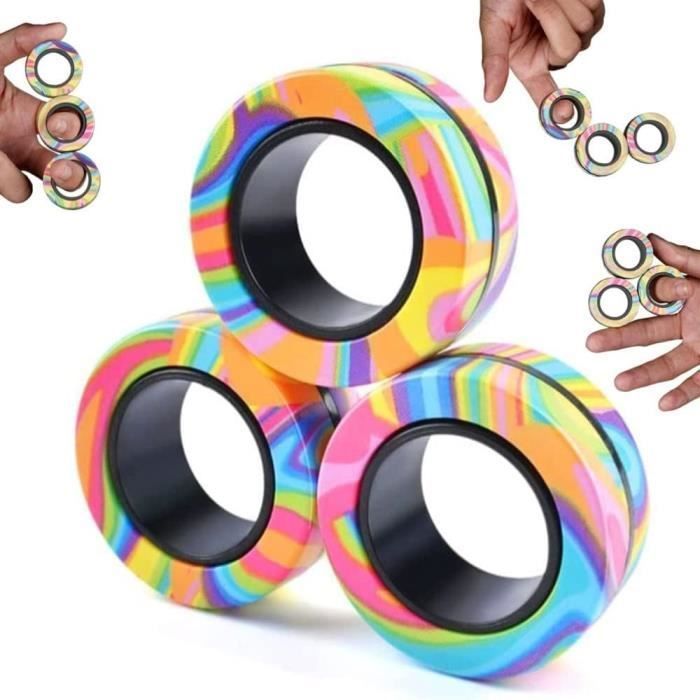 Magneettiset renkaat Fidget-lelu Aikuisille tarkoitetut fidget-magneetit Sormuslelut ahdistuksen lievitykseen Fidget-lahja väri värit m KÄSIPYÖRÄ