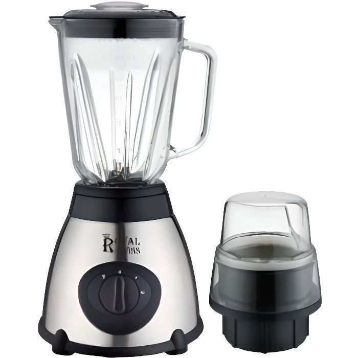 Blender - ROYAL SWISS - Glass and stainless steel blender - 1000 Watt - 1.5 Liters - 2 in 1