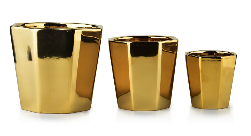 Komplet 3 doniczek ceramicznych NEVA