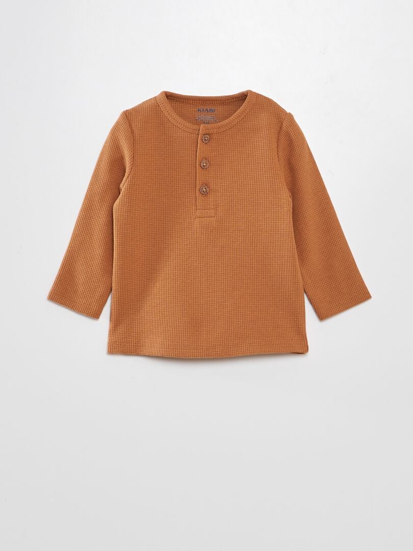 Camiseta de tecido estampado - LARANJA