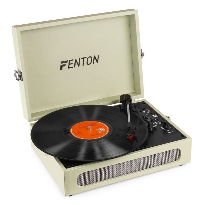 Toca-discos - FENTON - RP118C - Bluetooth 5.0 - Alto-falantes integrados - Gravador digital