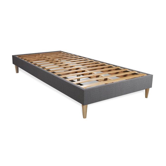 Conjunto de colchón y base de cama de 90x190 cm - Base de cama gris (requiere montaje) - Actimemo Max