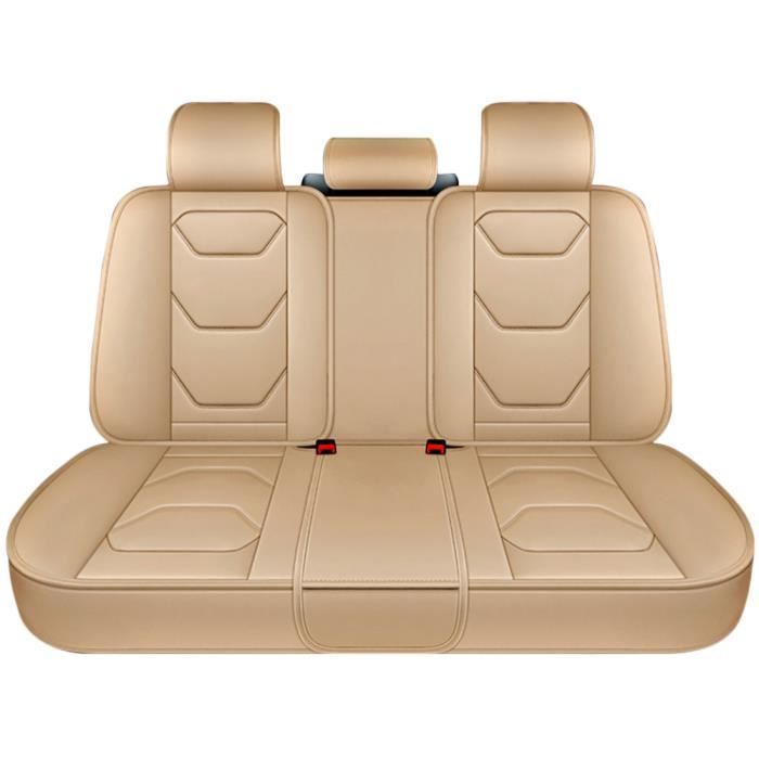 Funda para asiento de coche - HELLOVE - Universal - Piel sintética - Beige - 3 piezas