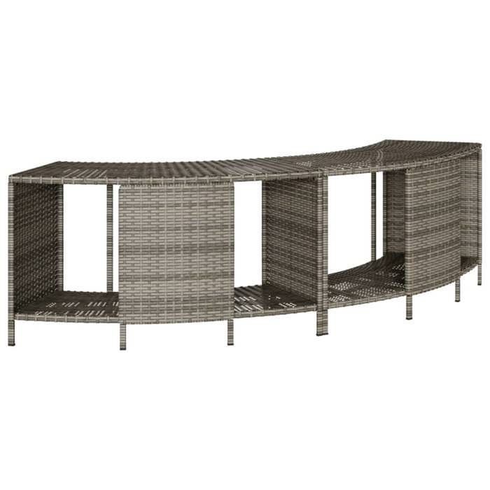 vidaXL Spa Storage Shelves 2 pcs Grey Wicker Resin, Display Shelf, Outdoor Storage Shelf, 365619
