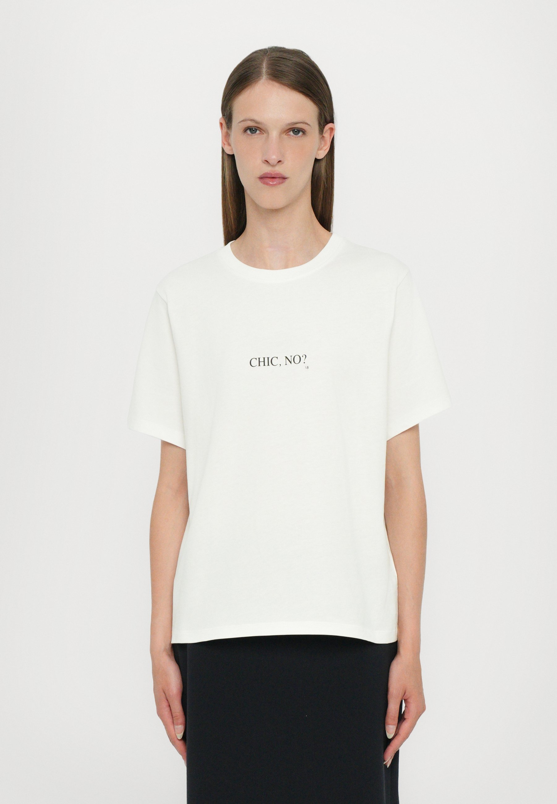 T-shirt Victoria Beckham coupe classique à slogan - Imprimé blanc