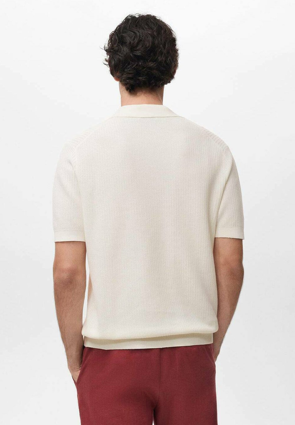 Mango Poloshirt – cremeweiß