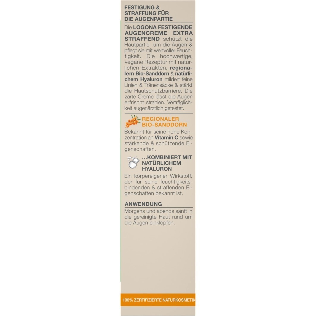 Logona krema za učvršćivanje kože oko očiju protiv starenja - 15 ml