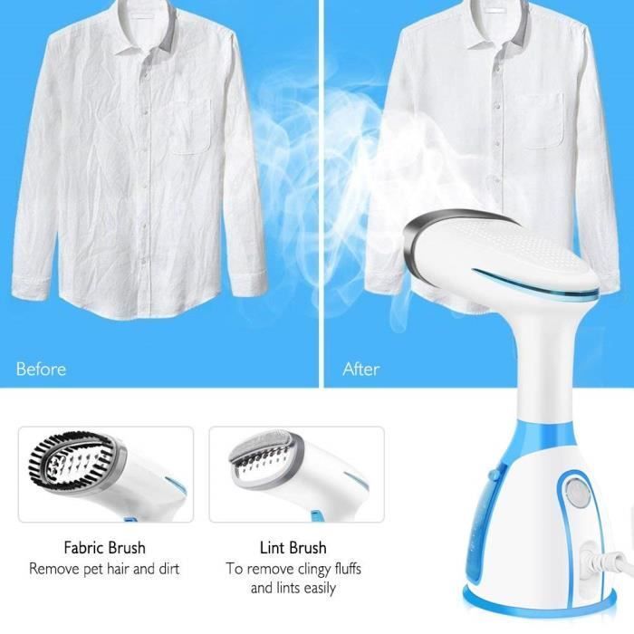 Vaporizador de ropa - Mini vaporizador de ropa - 1500 W - Depósito de agua de 280 ml - Tiempo de calentamiento de 20 s - Portátil