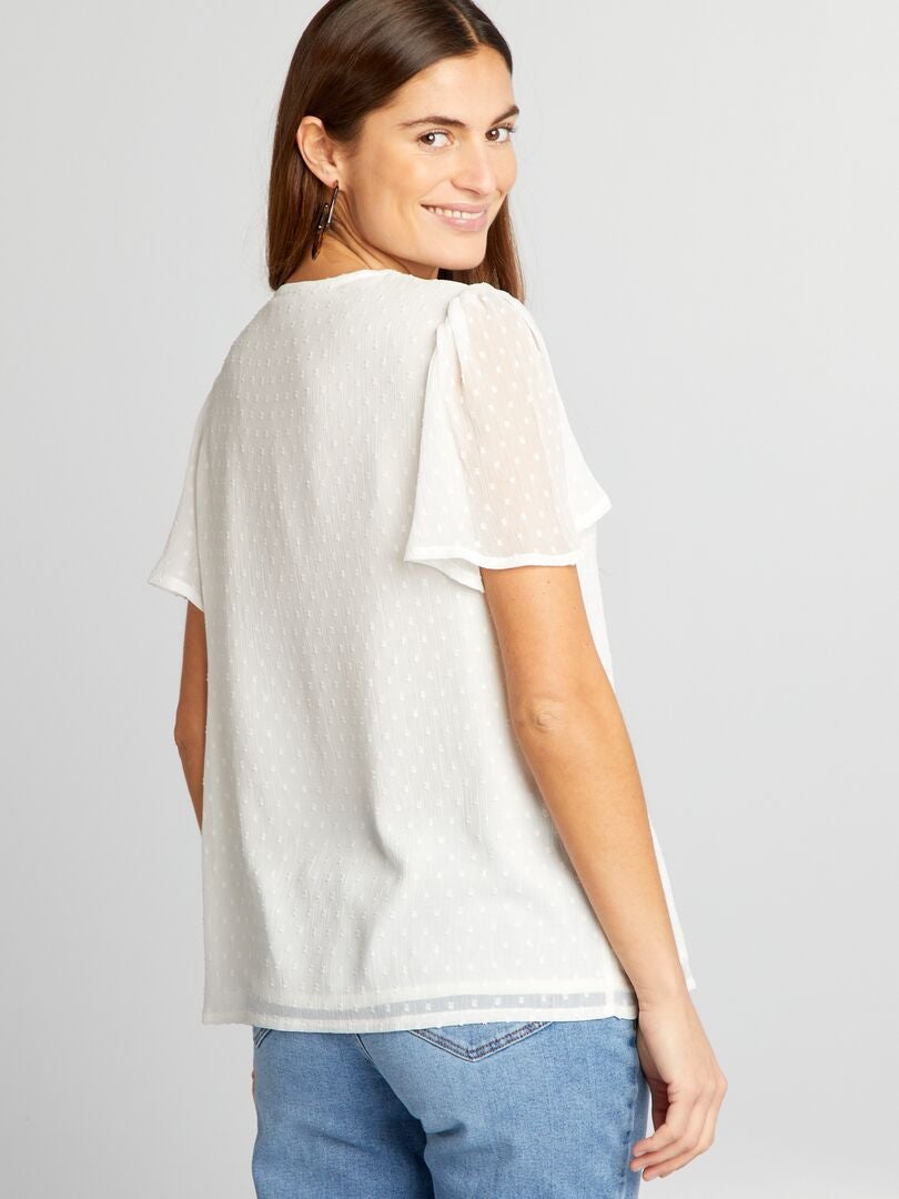 Plumetis blouse - WIT