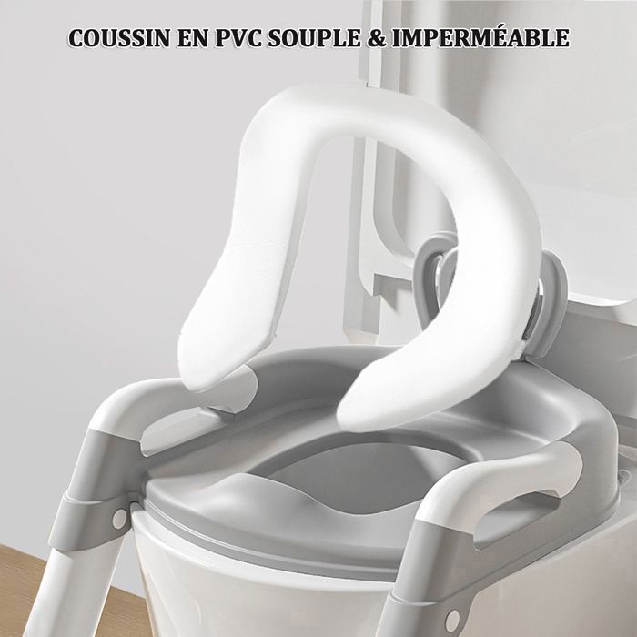 Child Toilet Seat Reducer, Child Toilet Booster Seat with Steps and Comfortable Cushion, Toilet Seat for Boys/Girls