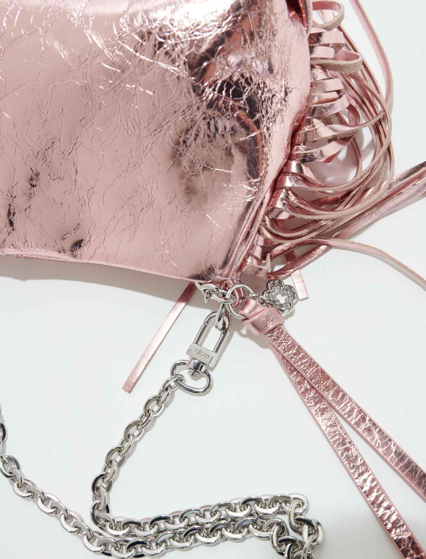 Miss M etui van metallic leer - Metallic Roze