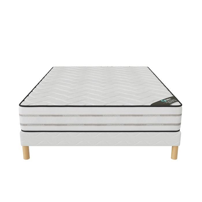 Ensemble Memory Premium Sommier + Matelas 200x200 cm – Hauteur 25 cm