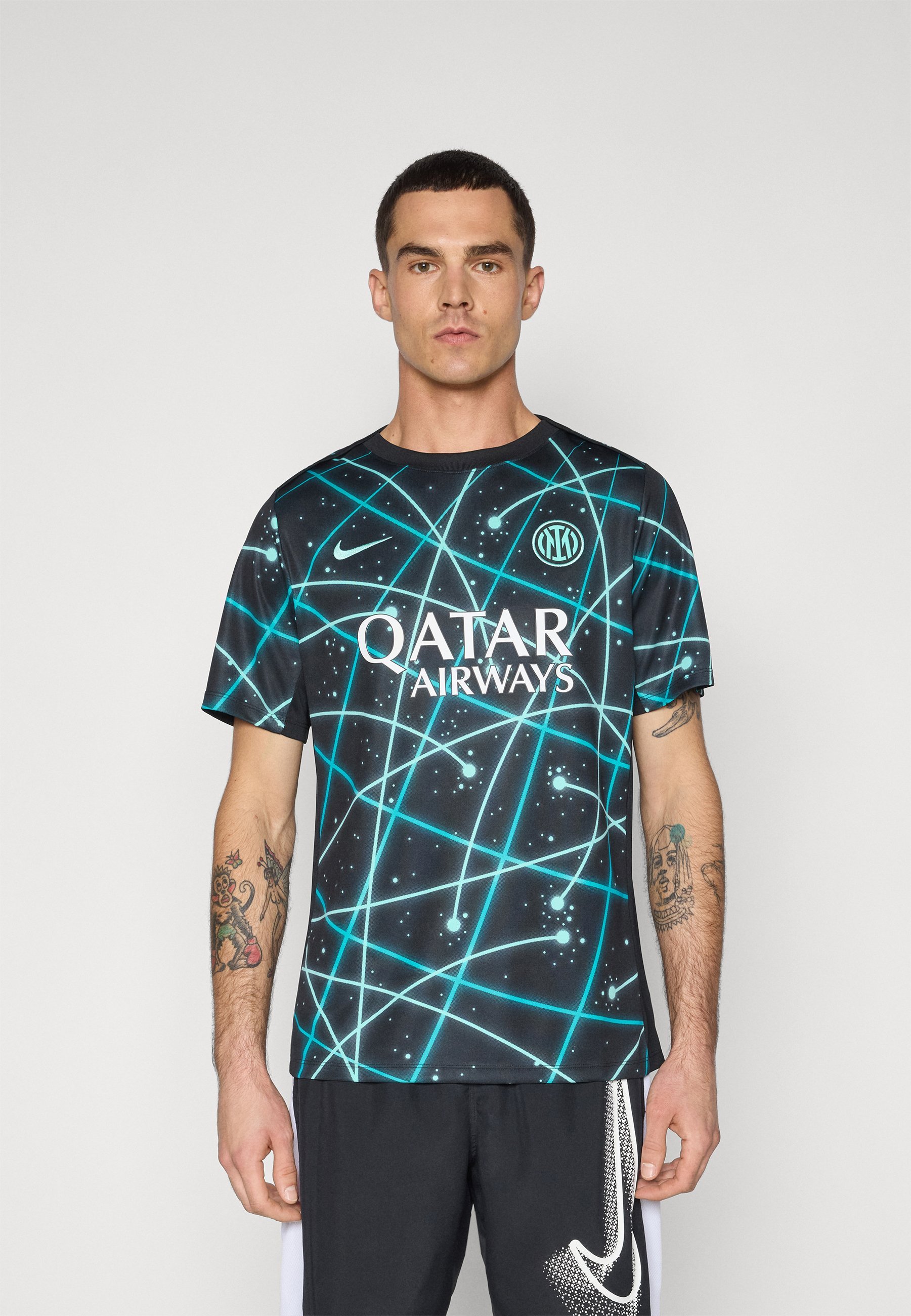 INTER MILAN ACADEMY PRO - Fotbalové tričko - black/hyper tyrkysová/dusty cactus