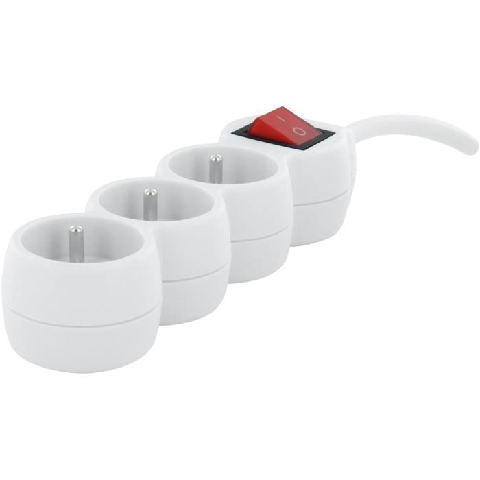 Blocco 3x16A - CHACON - 3G1.5 mm2 - 1.5 m - Bianco