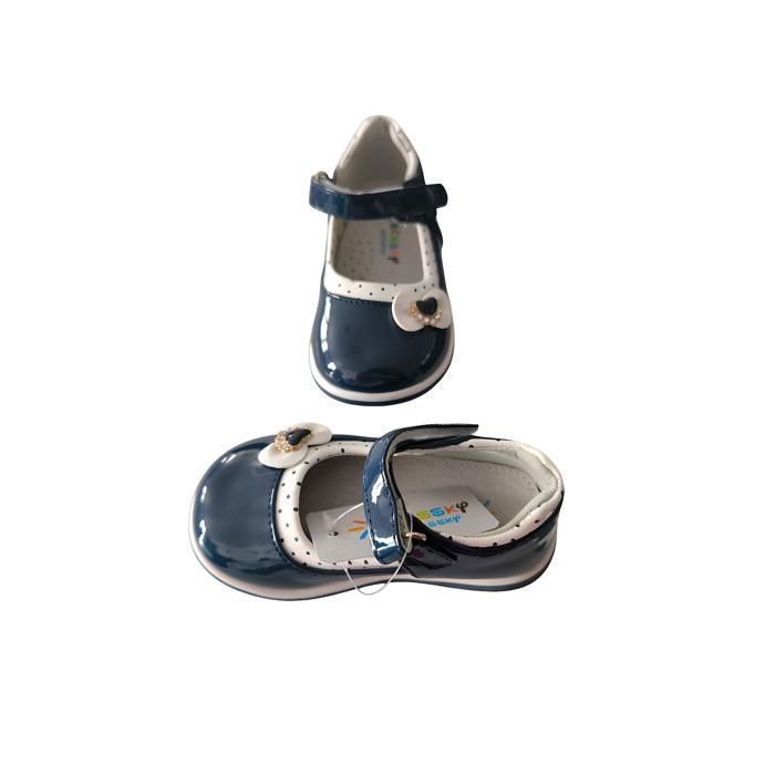 Zapatos - Bebé - Niña - Mary Janes - Zapatos tipo T - Piel - Charol - Azul - Azul marino - Estampado de corazones - Tallas 21 a 25