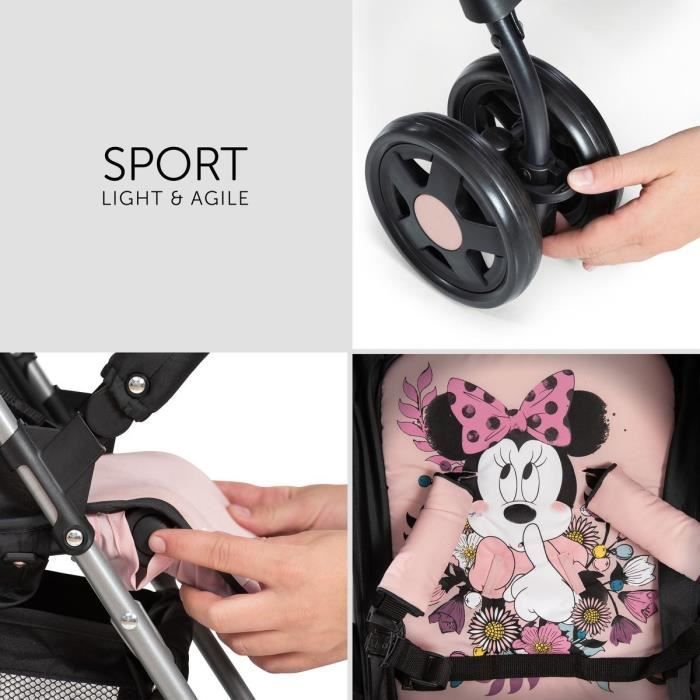 HAUCK - Poussette canne - SPORT - Pliable & inclinable - Capote Pare-Soleil - 4 roues - Winnie Beige
