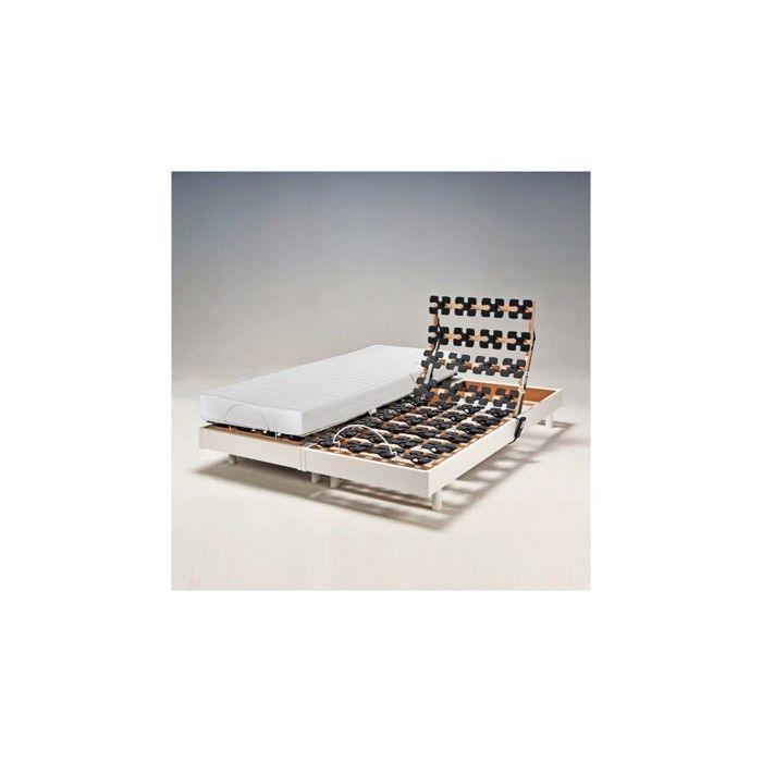 Set van 2 FLEXPALACE 80x200 elektrische verstelbare bedbodems / wit