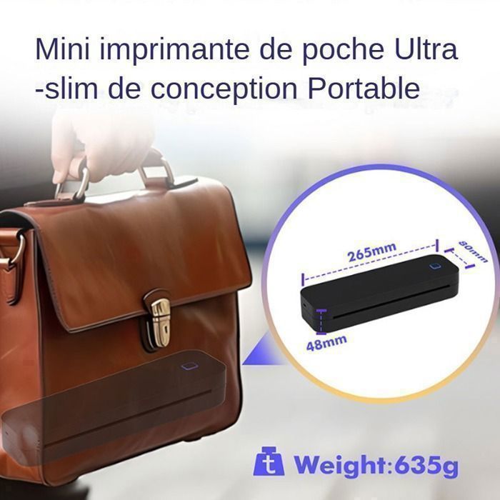 imprimante Bluetooth , Imprimante Thermique A4 (210*297mm),Compatible Android / IOS/Windows， aux familles de bureaux en plein air