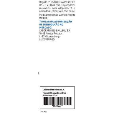 Biorga Minoxidil 5 % kutan løsning, pakke 60 ml x 3