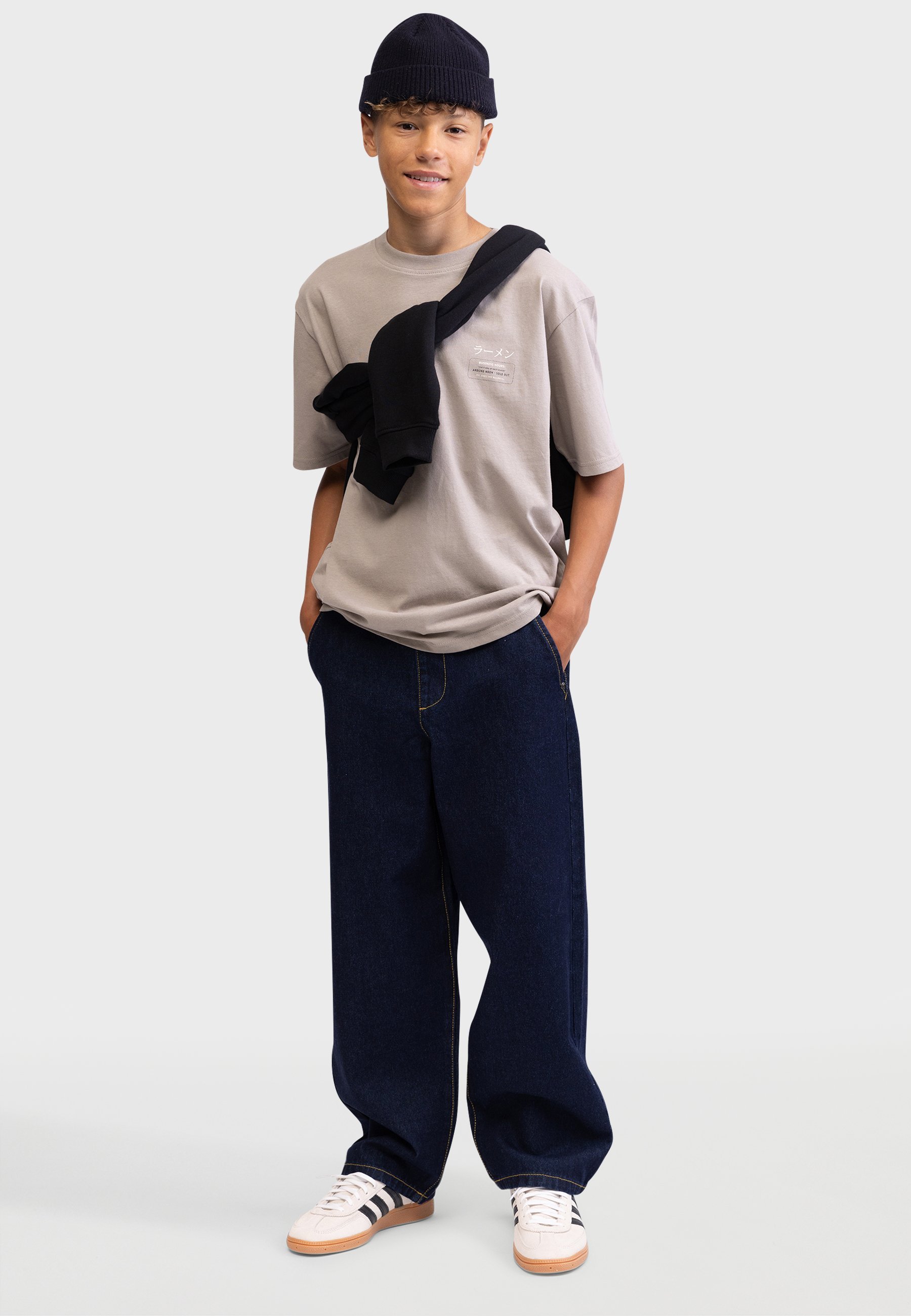 Redefined Rebel TETONY TEE BOXY FIT 4 PACK - Tričko s potiskem - black/grey blue/grey blue