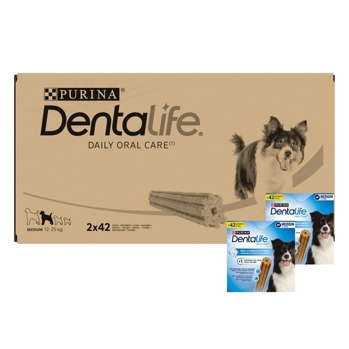 DENTALIFE Medium - MultiPack - 84 Chew Treats for Medium-Sized Dogs - 2 x 966g - Daily Oral Hygiene