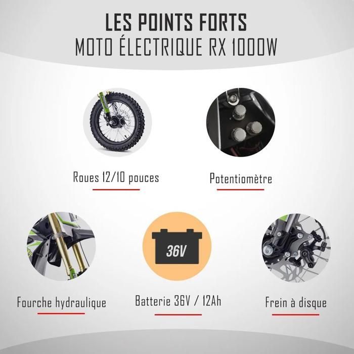 ORION 1000W Elektrisches Kindermotorrad / Kinder-Motocross-Bike / Edition 2025 / Rot