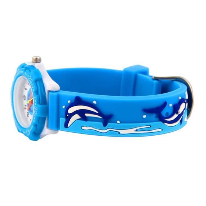 SHARPHY Children's Quartz Watch for Girls and Boys, Blue Whale Design, Silicone Strap, Fashionable and High-Quality Gift