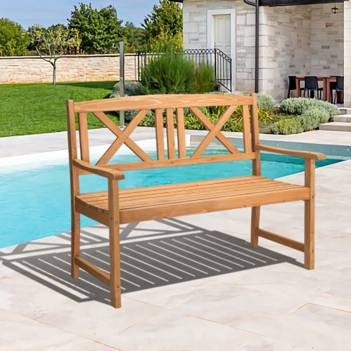 ALIGHTUP - Tuinbank, buitenbank van vurenhout met rugleuning en armleuningen, 116,8 x 59 x 90 cm