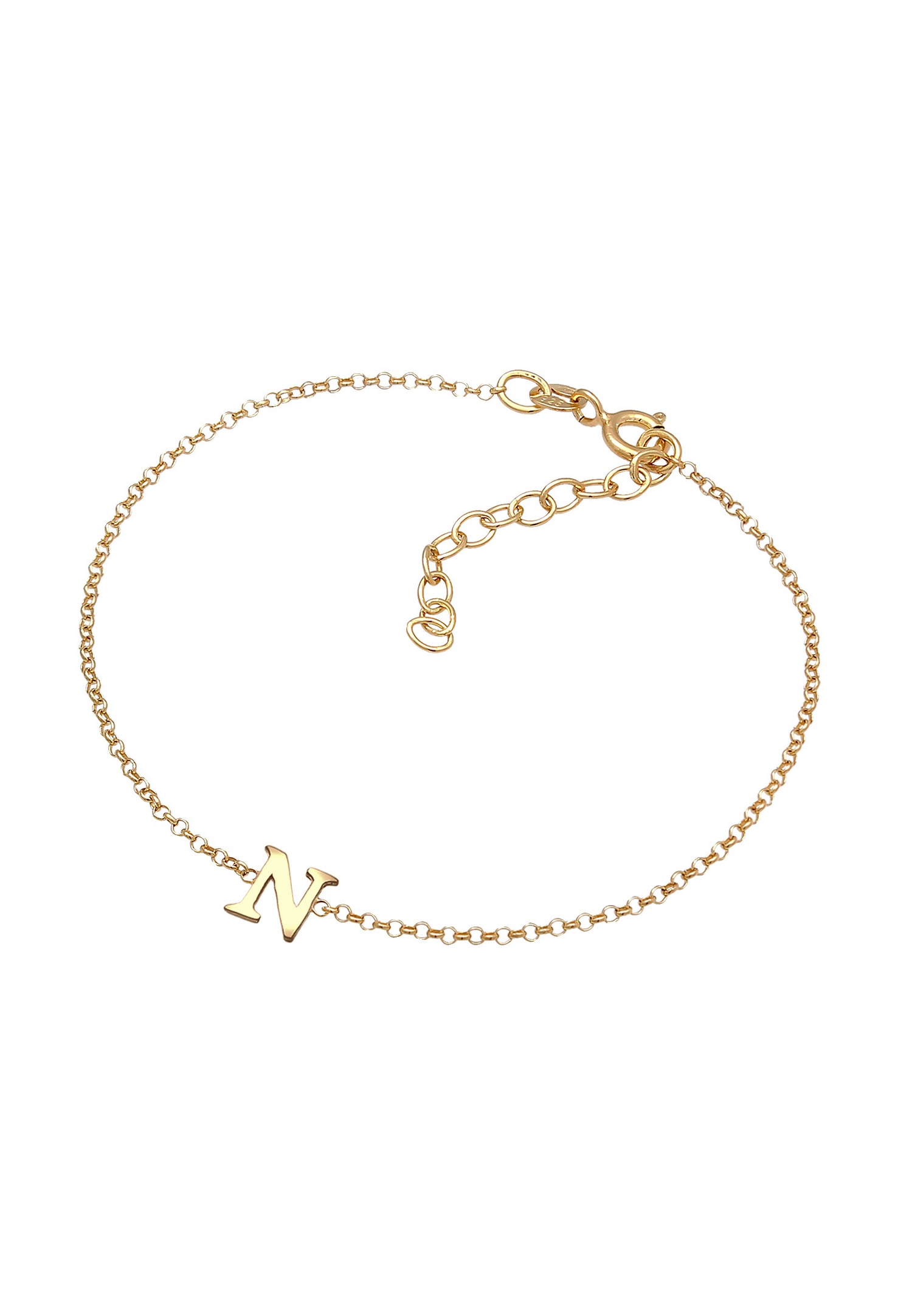 Elli Femmes pendentif lettre N basique en argent sterling 925