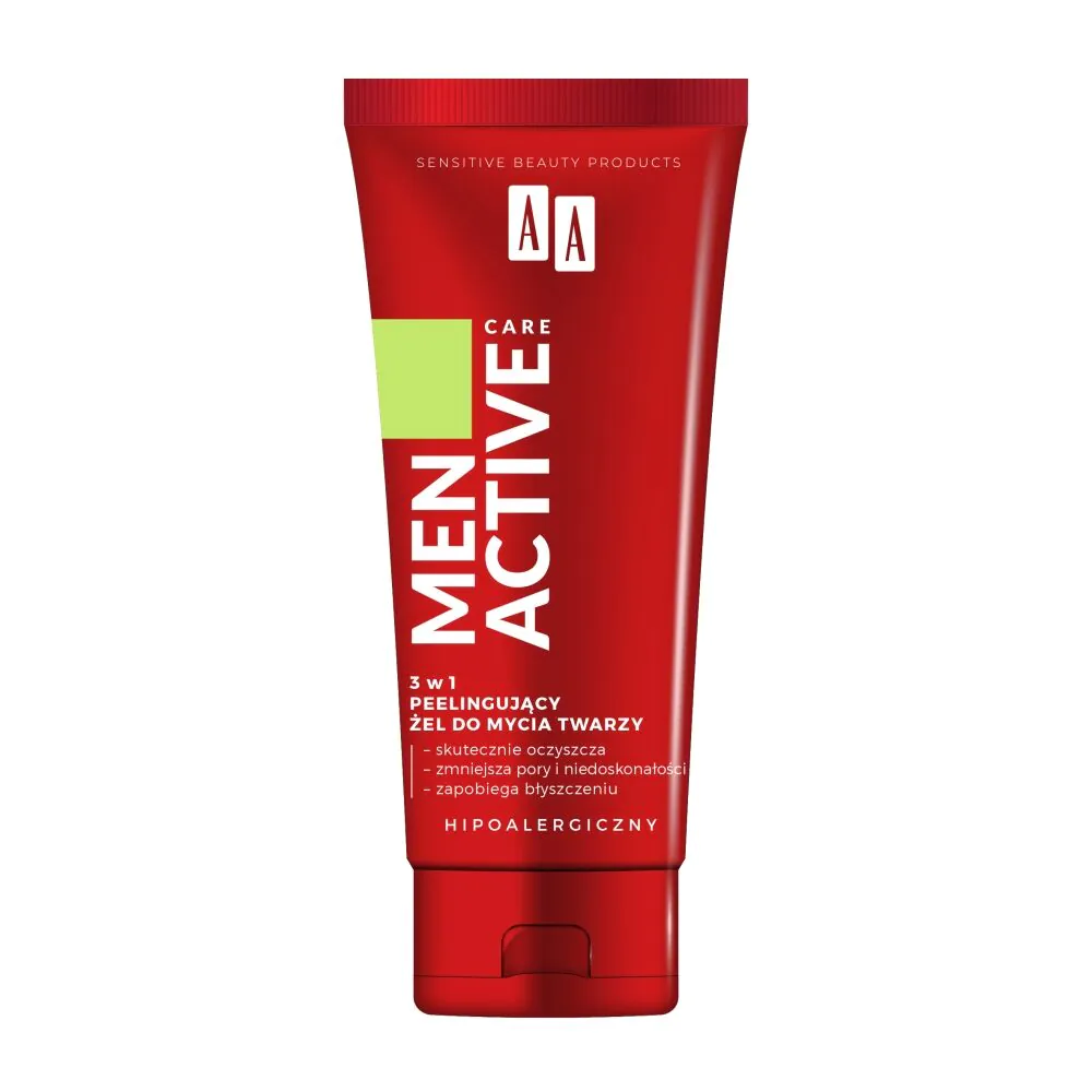 AA Men Active Care Peelingujący żel do mycia twarzy 3w1