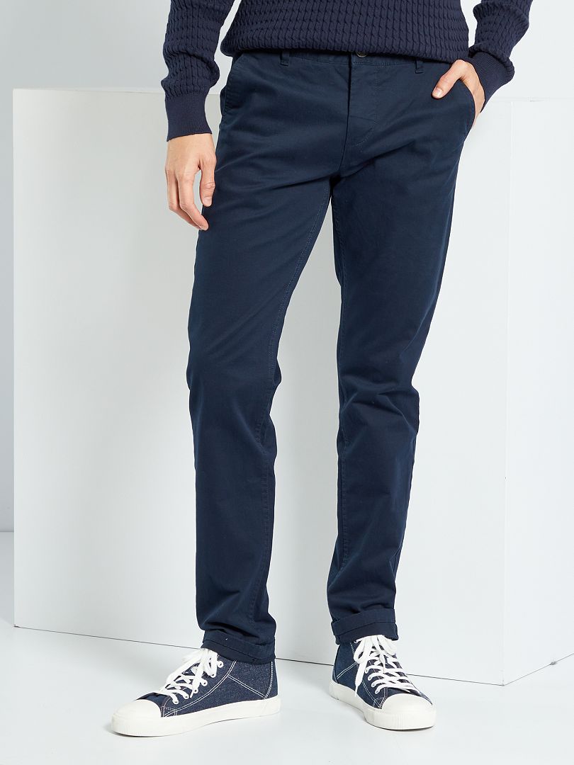 Calça Chino Slim - Tamanho 34 - Azul