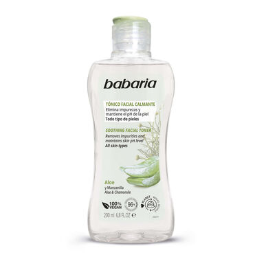 Babaria Rauhoittava kasvovesi Poistaa epäpuhtauksia Rauhoittava kasvovesi kosteuttavalla vaikutuksella 200 ml 200 ml