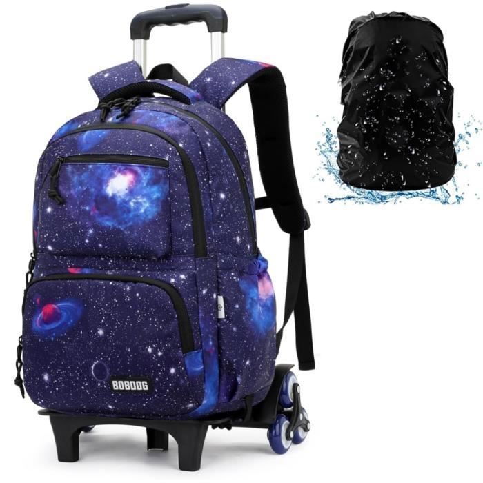 Mochila escolar con ruedas - Mochila infantil - Azul - Resistente - Gran capacidad - Cómoda - Azul PZCC