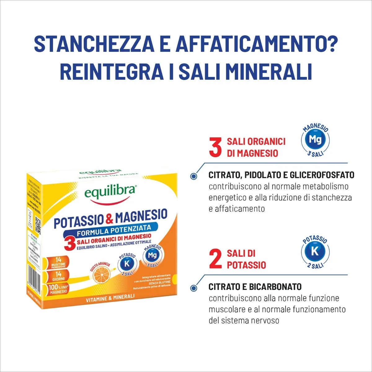 EQUILIBRA Kalium & Magnesium 3 14 Zakjes Mineraalzout Supplement