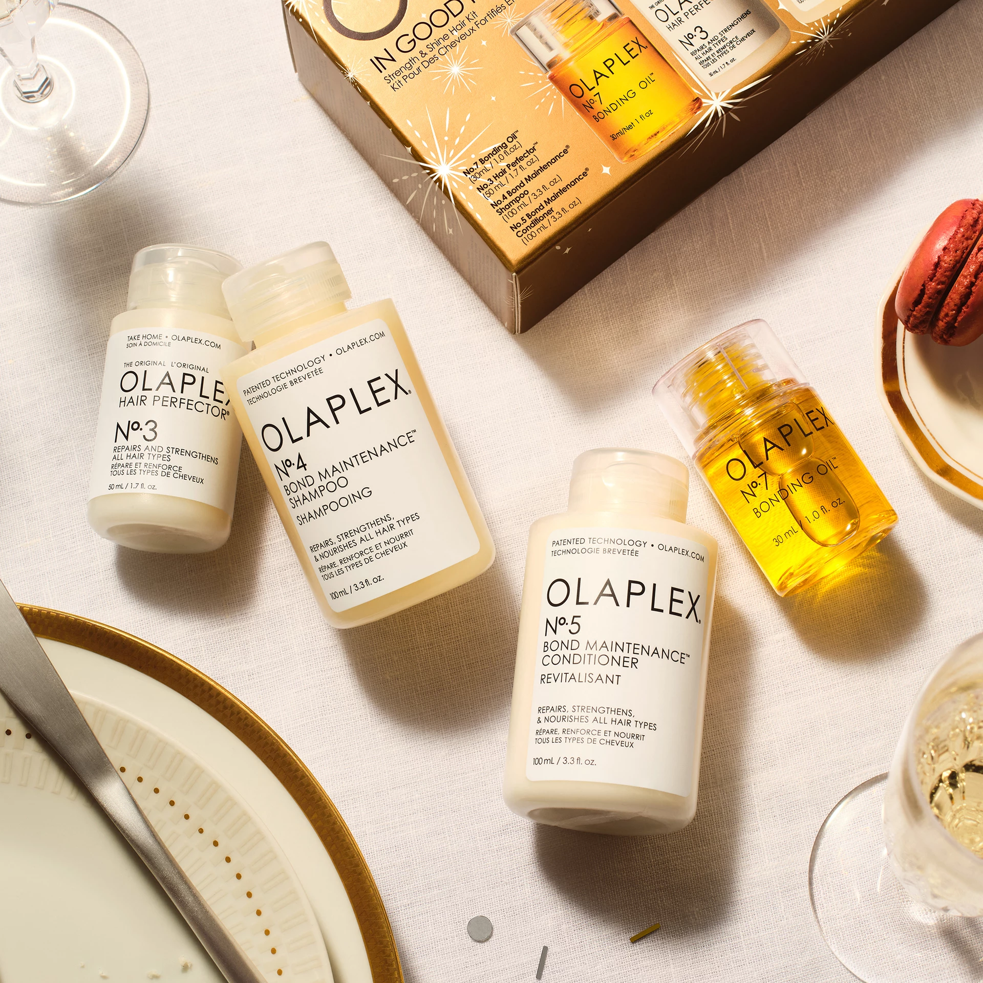 W dobrym stanie, zestaw prezentowy „Strength & Shine” – Olaplex