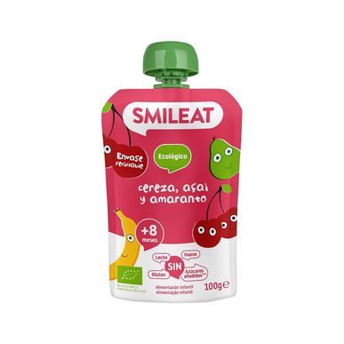 Smileat barnmat körsbär och acai ekologisk fruktpuré 100g 100g