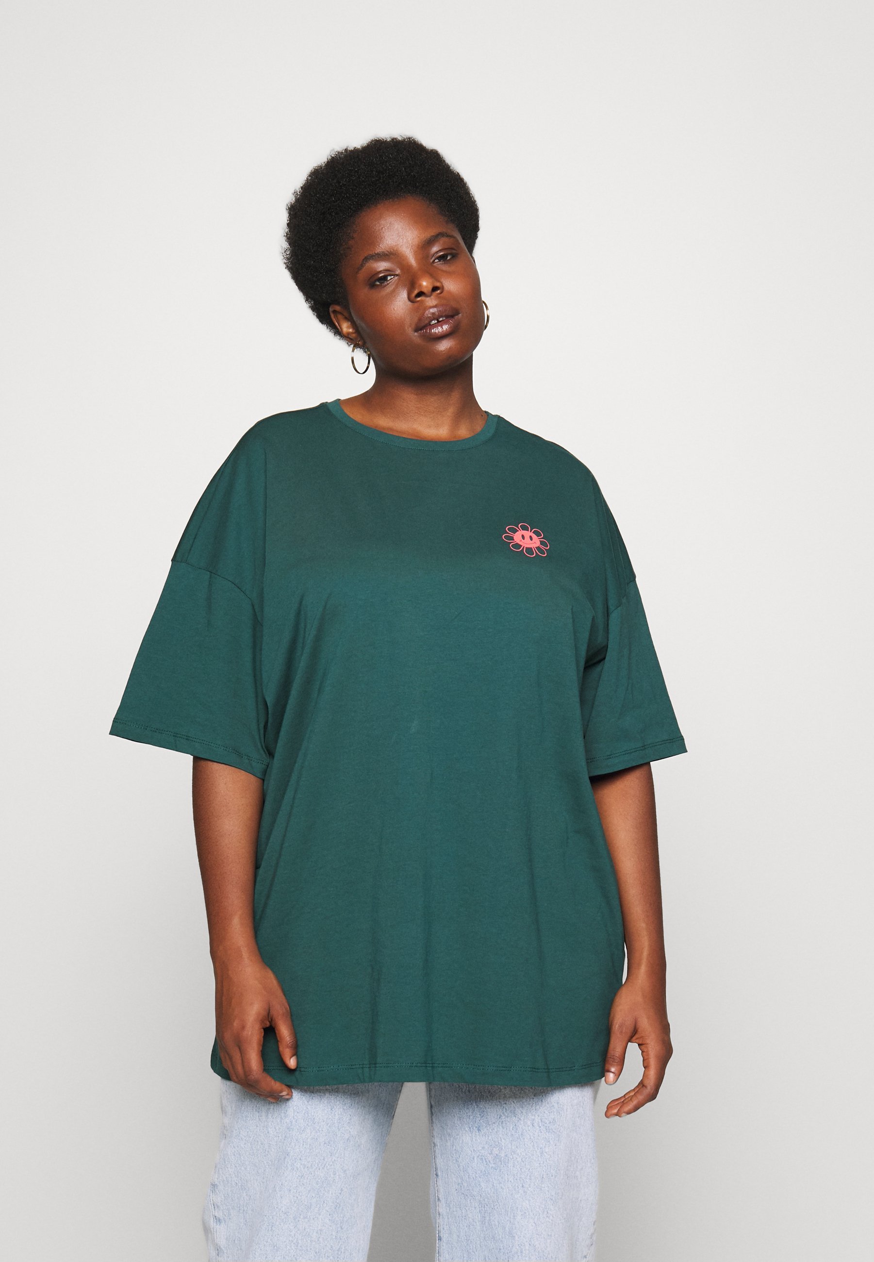 Even&Odd Curvy LIZ FEEL GREAT - T-shirt met print - turquoise