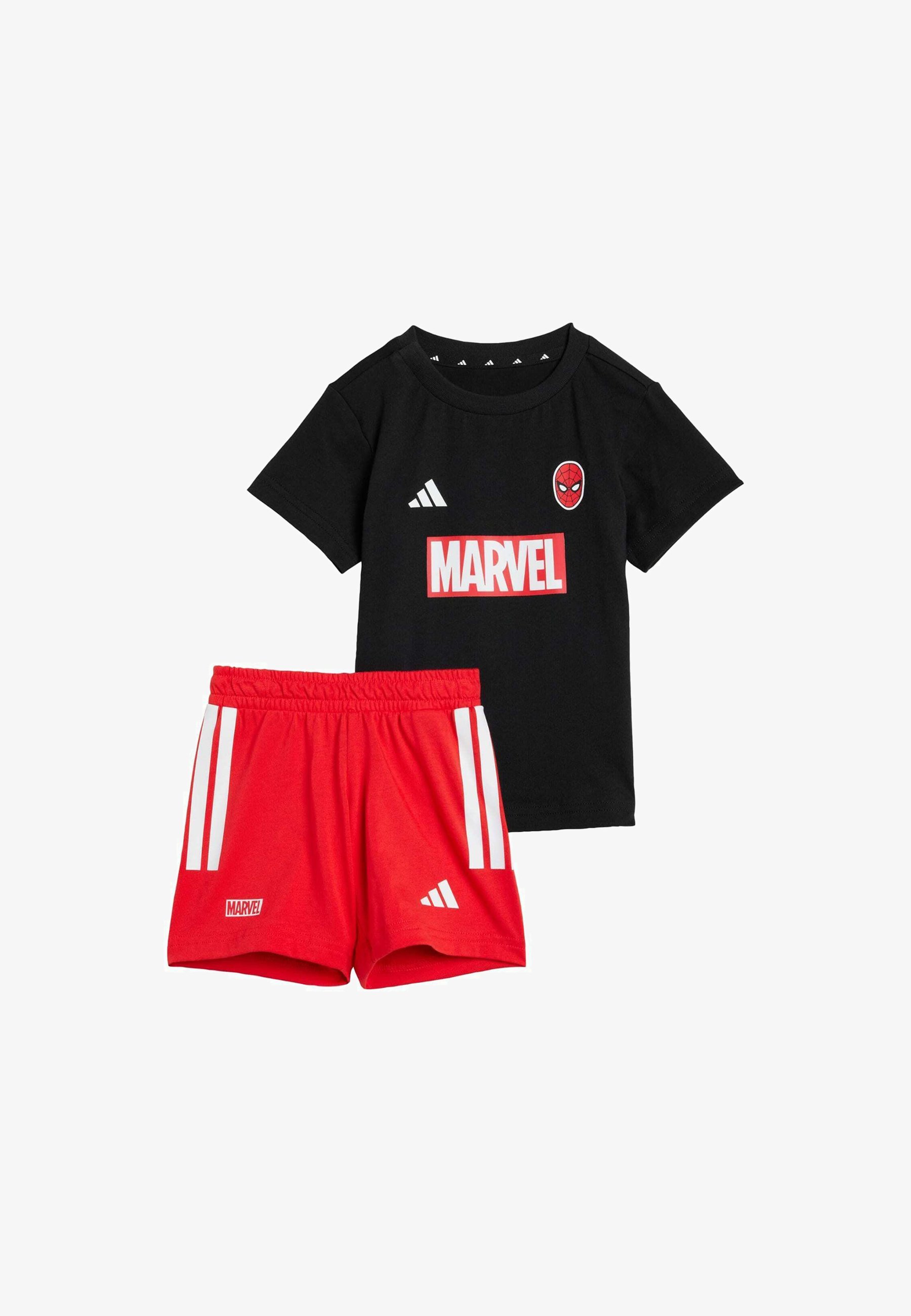 adidas Sportswear MARVEL SPIDER-MAN T-SHIRT-SET - Shorts - schwarz weiß