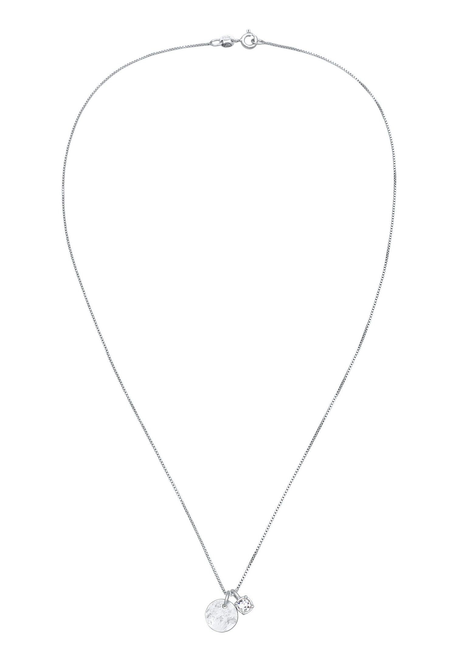 Elli Femmes plaquette pendentif solitaire avec cristal en argent sterling 925