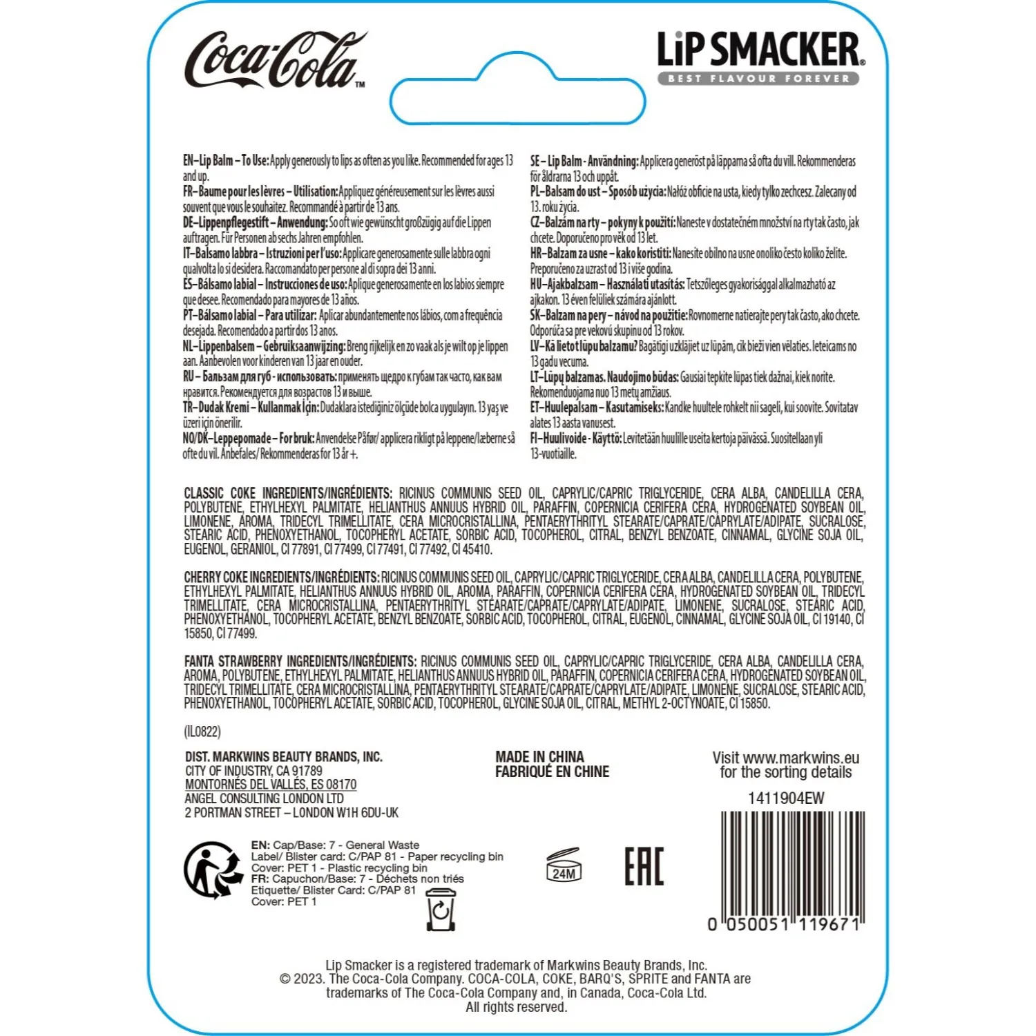 Lip Smacker Coke Bottle CapLip Balm Trio