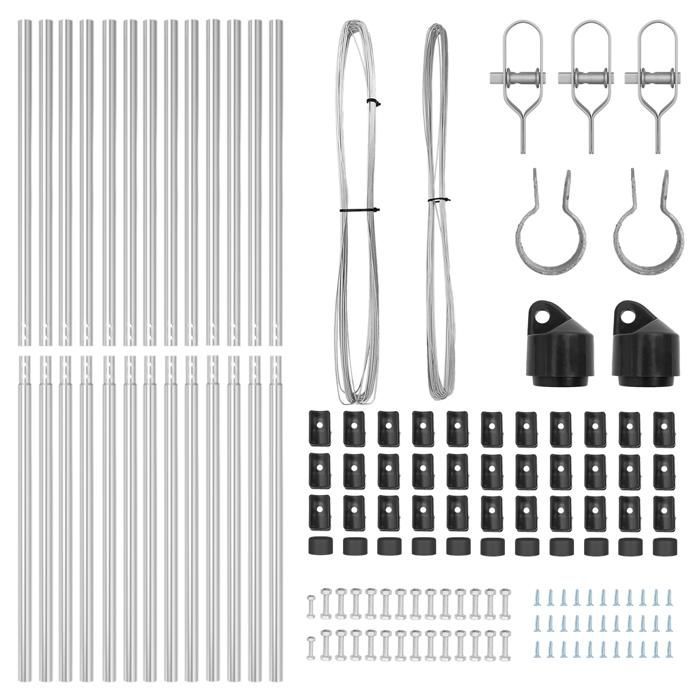 postes para cercas vidaXL, 13 unidades, Ø32 mm, 190 cm, acero galvanizado, 42004229