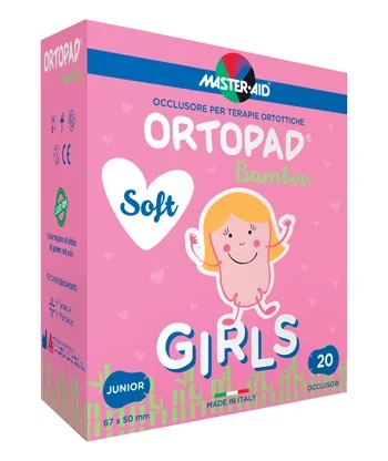 ORTOPAD Parches oclusivos Ortopad Soft Girls Junior para niñas para terapia ortóptica 20 unidades