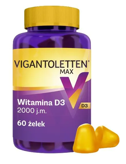 Vigantoletten Max Witamina d# 2000 j.m. Żelki o Smaku Cytrynowym