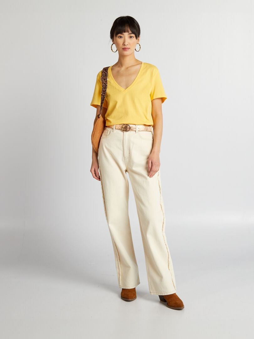Eenvoudig T-shirt - GEEL