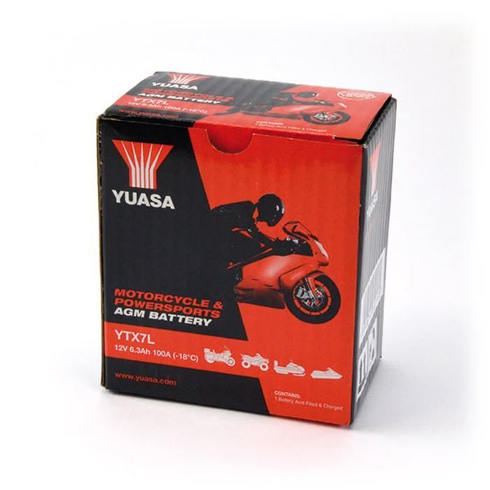 Bateria YTX7L SLA AGM - Sem manutenção - Pronta para uso.