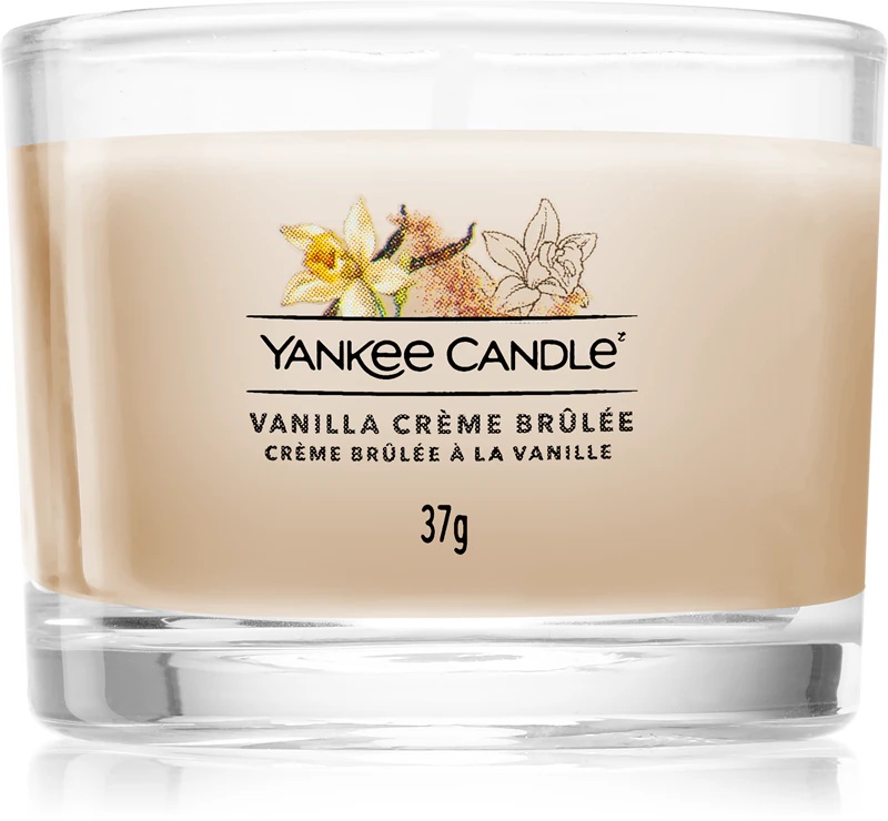 Yankee Candle Vanilla Crème Brûlée sampler świeca stiklas
